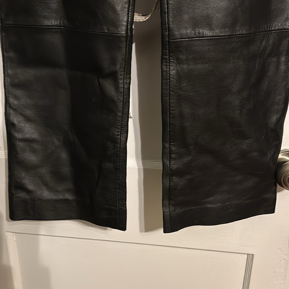 Style & Co Genuine Leather Straight Leg Pants | Y2K 2000s Black - Picture 10 of 17